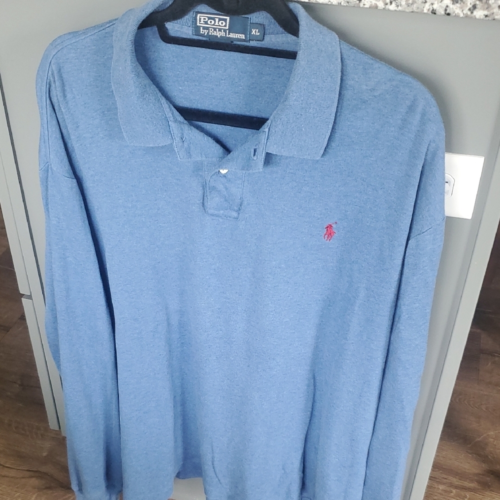 Polo by Ralph Lauren Blue Long Sleeve Classic Polo Shirt XL